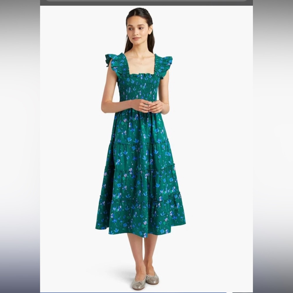 Hill House Home Ellie Emerald Space Floral Nap Dress - Sz XXS and New with Tags